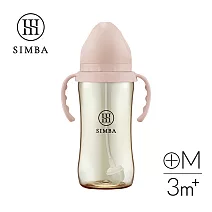 【小獅王辛巴】蘊蜜鉑金PPSU寬口吸管把手防脹氣奶瓶360ml-學飲適用 栗粉