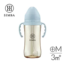 【小獅王辛巴】蘊蜜鉑金PPSU寬口吸管把手防脹氣奶瓶360ml-學飲適用 晨藍