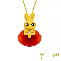 【Just Gold 鎮金店】滿福如意十二生肖系列純金吊墜-兔(不含鍊)