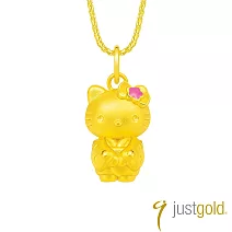 【Just Gold 鎮金店】櫻花綻放系列 和服Kitty純金吊墜(不含鍊)