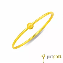 【Just Gold 鎮金店】雋藏古法黃金系列 純金圓珠手鐲 20 黃金