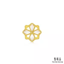【點睛品】格桑花 黃金貝母耳環(單只)
