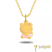 【Just Gold 鎮金店】Kitty粉紅風潮 PinkHolic 黃金墜子-粉紅Baby(不含鍊)