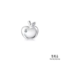 【點睛品】Let’s Play 蘋果 鉑金鑽石耳環(單只)