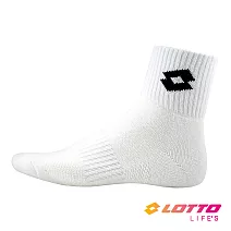 【LOTTO 義大利】TOP 8 專業機能運動襪-加大款- 白/黑