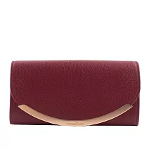 SEE BY CHLOE Lizzie 弧形標誌牛皮翻蓋長夾 (深紅色)