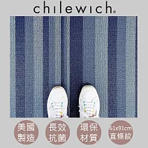 【chilewich】美國抗菌環保地墊 玄關墊61x91cm直條紋 風暴藍