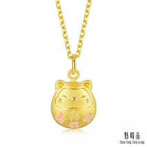 【點睛品】達摩招財貓 黃金吊墜