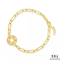 【點睛品】鏤空圓環 黃金珍珠手鍊
