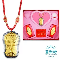 【童樂繪金飾】媽祖保佑平安符紅繩款 兒童黃金彌月禮盒 重0.1錢(彌月金飾 彌月禮)