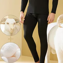 EROSBODY艾若斯健美  厚羊絨蠶絲混紡恆溫雙面磨毛保暖內衣貼片無痕發熱衛生衣or褲  (男褲 黑色)