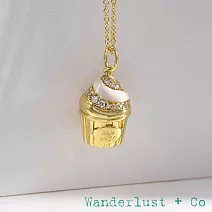 Wanderlust+Co 澳洲品牌 鑲鑽金色聖代項鍊 甜蜜人生 Sundae Cup