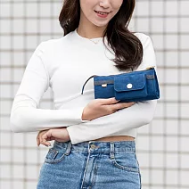 satana - Soldier 美好偏執的多隔層斜肩包 - 海軍藍色