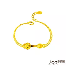 J’code真愛密碼金飾 好命龍總來硬金手鍊