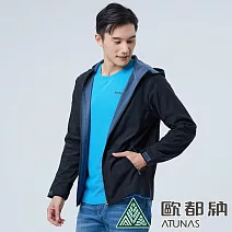 【ATUNAS 歐都納】男款SOFTSHELL潑水輕暖外套A8GA2327M/保暖/防風/防潑水* 2XL 黑