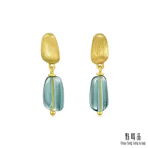 【點睛品】足金 g*系列 摩登質感黃金耳環(一對)