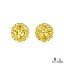 網路獨家款 【點睛品】時尚黃金耳環(一對) 幸福光芒