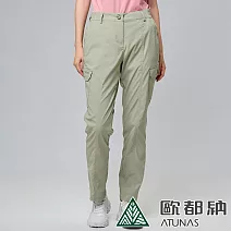 【ATUNAS 歐都納】女款彈性休閒長褲A1PA2407W- M 灰綠
