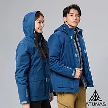 【ATUNAS 歐都納】男女款GORE-TEX防水防風+保暖羽絨二件式外套A1GT2303N- S 午夜藍