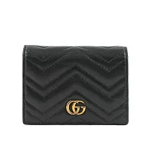 GUCCI GG MARMONT牛皮卡片小短夾_展示品 (黑色)