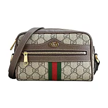 GUCCI 經典Ophidia GG印花帆布迷你肩背/斜背包 卡其棕
