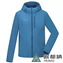【ATUNAS 歐都納】男款石墨烯微暖輕量連帽外套/大尺碼A1GA2315M- 2XL 靛藍