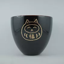 越前漆器 貓達摩 福氣滿滿萬用杯 附手寫桐木箱