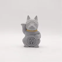 【木酢達人x泥研製所】 炭錢帶財來富狗狗 清水灰 8cm? 來富  來富