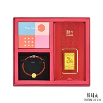 【點睛品】十二生肖黃金串珠-羊 金飾禮盒 (彌月/生日/紀念) 羊串珠+蛇金片