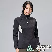 【ATUNAS 歐都納】女款SOLAR-FLEECE刷毛長袖立領拉鍊衫/POLO衫/大尺碼A1PS2335W- 3XL 黑