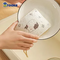 【UTOOKII】貓咪印花木漿棉/絲瓜絡雙面菜瓜布- 單隻款