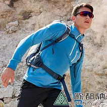 【ATUNAS 歐都納】男款POLARTEC POWER STRETCH長袖保暖立領衫/拉鍊刷毛衫/彈性刷毛衣/大尺碼A1PS2317M- M 藍