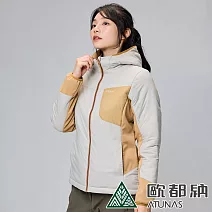 【ATUNAS 歐都納】女款石墨烯微暖輕量連帽外套A1GA2320W- S 沙色