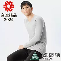 【ATUNAS 歐都納】男款石墨烯蓄熱圓領內著衣A1UCDD01M- L 灰