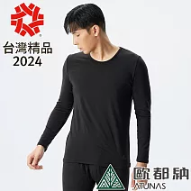 【ATUNAS 歐都納】男款石墨烯蓄熱圓領內著衣A1UCDD01M- S 黑