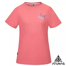 【ATUNAS 歐都納】女款POLARTEC POWER DRY吸濕排汗透氣快乾短袖T恤A1TS2504W- S 珊瑚粉