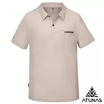 【ATUNAS 歐都納】男款POLARTEC POWER DRY吸濕排汗透氣快乾短袖POLO衫/大尺碼A1PS2501M- M 岩灰卡