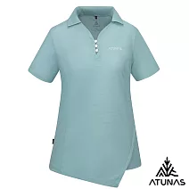 【ATUNAS 歐都納】女款POLARTEC POWER DRY吸濕排汗透氣快乾短袖POLO衫A1PS2503W- S 霧綠