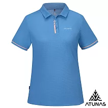 【ATUNAS 歐都納】女款POLARTEC POWER DRY吸濕排汗透氣快乾短袖POLO衫A1PS2504W- S 藍