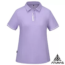 【ATUNAS 歐都納】女款POLARTEC POWER DRY吸濕排汗透氣快乾短袖POLO衫A1PS2504W- S 輕柔紫
