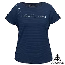 【ATUNAS 歐都納】女款吸濕排汗透氣短袖T恤A8TS2505W- S 深藍
