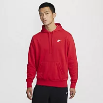 NIKE AS M NK CLUB FT PO HOODIE 男連帽上衣-FN3867657 XL 紅色