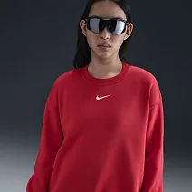 NIKE AS W NSW PHNX FLC OS LONG CRE 女圓領套頭衫-FZ4271657 XS 紅色