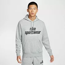 NIKE AS M NK CLUB BB PO HDY NSW GFX 男連帽上衣-HJ2160063 L 灰色