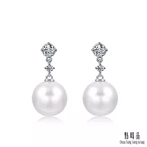 【點睛品】La Pelle 日本Akoya珍珠 18K金鑽石耳環 (一對)