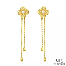 【點睛品】珍珠四葉草 黃金耳環 (一對)