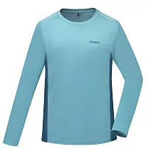 【ATUNAS 歐都納】男款輕薄透氣抑菌抗臭長袖排汗T恤/大尺碼A6TS2519M*- M 青石灰/墨藍