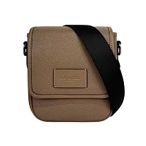 COACH Lucas 荔枝皮革翻蓋迷你斜背包 (深石色)