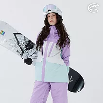 ADISI 女SMAWARM海洋溫控防水防風透氣雪衣 AJ2421093 (S-XL)｜滑雪外套 保暖外套 防潑水 防水透濕 蚵殼棉 海洋紗 S 薰衣草/霧灰白/薄荷綠