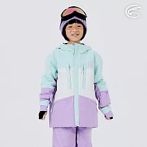 ADISI 童SMAWARM海洋溫控防水防風透氣雪衣 AJ2421094 (140-160)｜滑雪外套 保暖外套 防潑水 防水透濕 蚵殼棉 海洋紗 140 薄荷綠/霧灰白/薰衣草